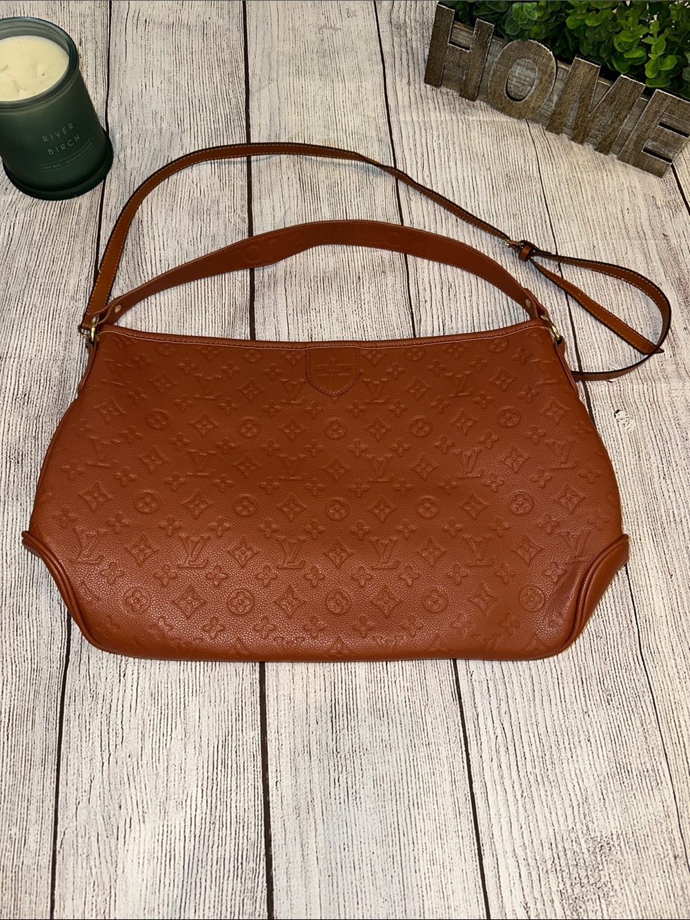 Faux Cognac Monogram Empreinte Shoulder Bag
